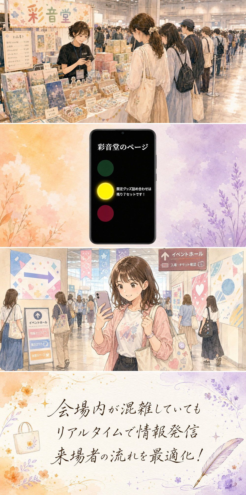 イベント会場での活用イメージ（4コマ）